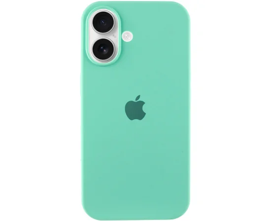 Чехол Silicone Case Full Protective (AA) для Apple iPhone 16 Plus (6.7") Бирюзовый / Marine Green