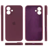 Чехол Silicone Case Full Camera Protective (AA) для Apple iPhone 16 Plus (6.7") Бордовый / Plum