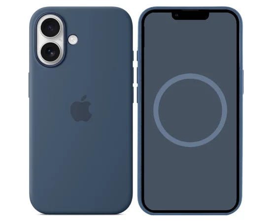 Чехол Silicone case (AAA) full with Magsafe and Animation для Apple iPhone 16 Plus (6.7") Denim