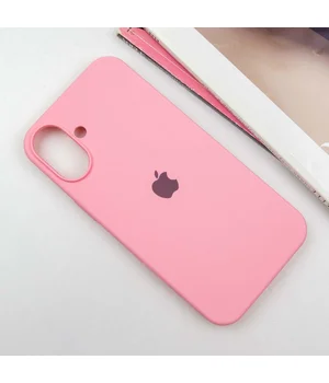 Чехол Silicone Case Full Protective (AA) для Apple iPhone 16 Plus (6.7") Розовый / Light pink