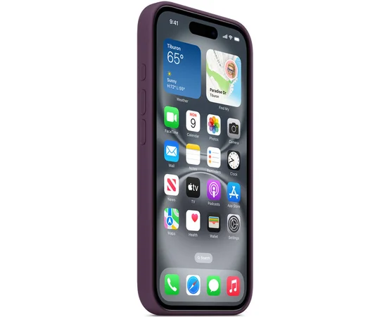 Чохол Silicone case (AAA) full with Magsafe and Animation для Apple iPhone 16 Plus (6.7") Plum