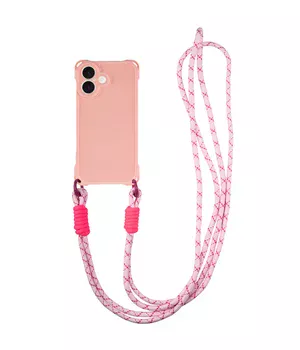 Чехол TPU CrossBody with straps для Apple iPhone 16 Plus (6.7") Pink