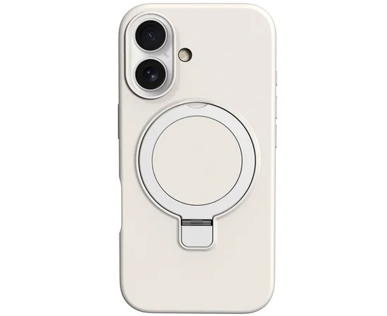 Чехол Silicone Case Full Protective NO LOGO with Ring для Apple iPhone 16 Plus (6.7") White