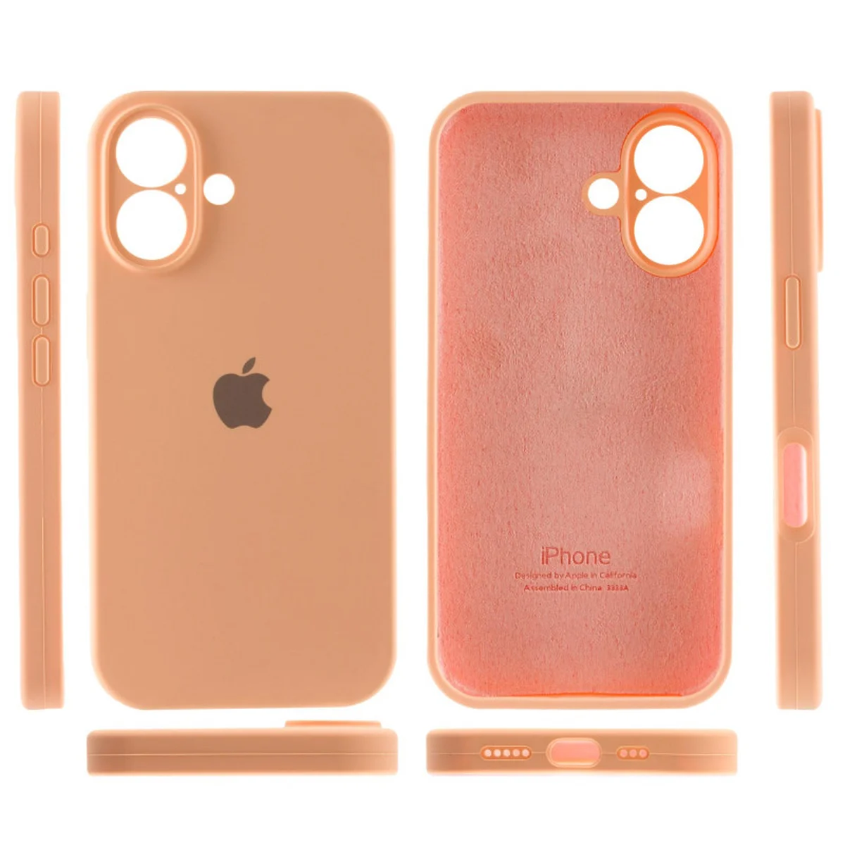 Чохол Silicone Case Full Camera Protective (AA) Apple iPhone 16 Plus (6.7") Помаранчевий / Cantaloupe