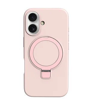 Чехол Silicone Case Full Protective NO LOGO with Ring для Apple iPhone 16 Plus (6.7") Pink