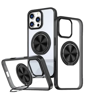 TPU+PC чехол Metal Ring with MagSafe для Apple iPhone 16 Pro Max (6.9") Черный