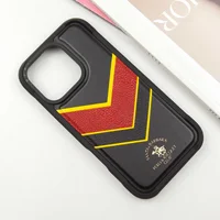 Кожаный чехол Polo Santa Barbara Barton для Apple iPhone 16 Pro Max (6.9") Black / Yellow