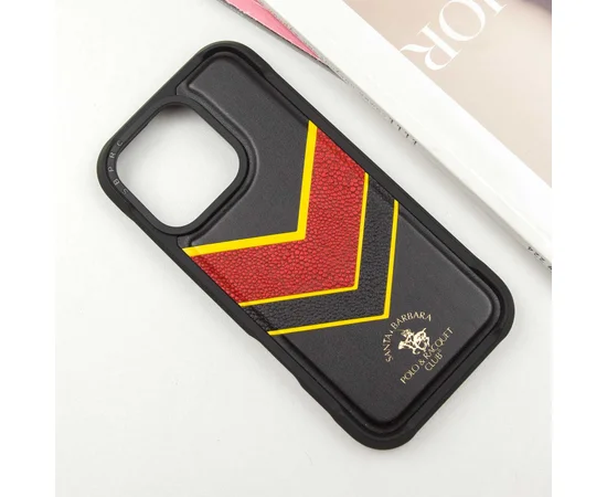 Шкіряний чохол Polo Santa Barbara Barton для Apple iPhone 16 Pro Max (6.9") Black / Yellow