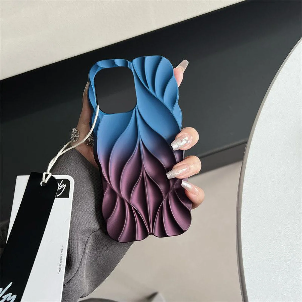 TPU чехол Leaf для Apple iPhone 16 Pro Max (6.9") Navy Blue / Plum
