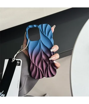 TPU чехол Leaf для Apple iPhone 16 Pro Max (6.9") Navy Blue / Plum