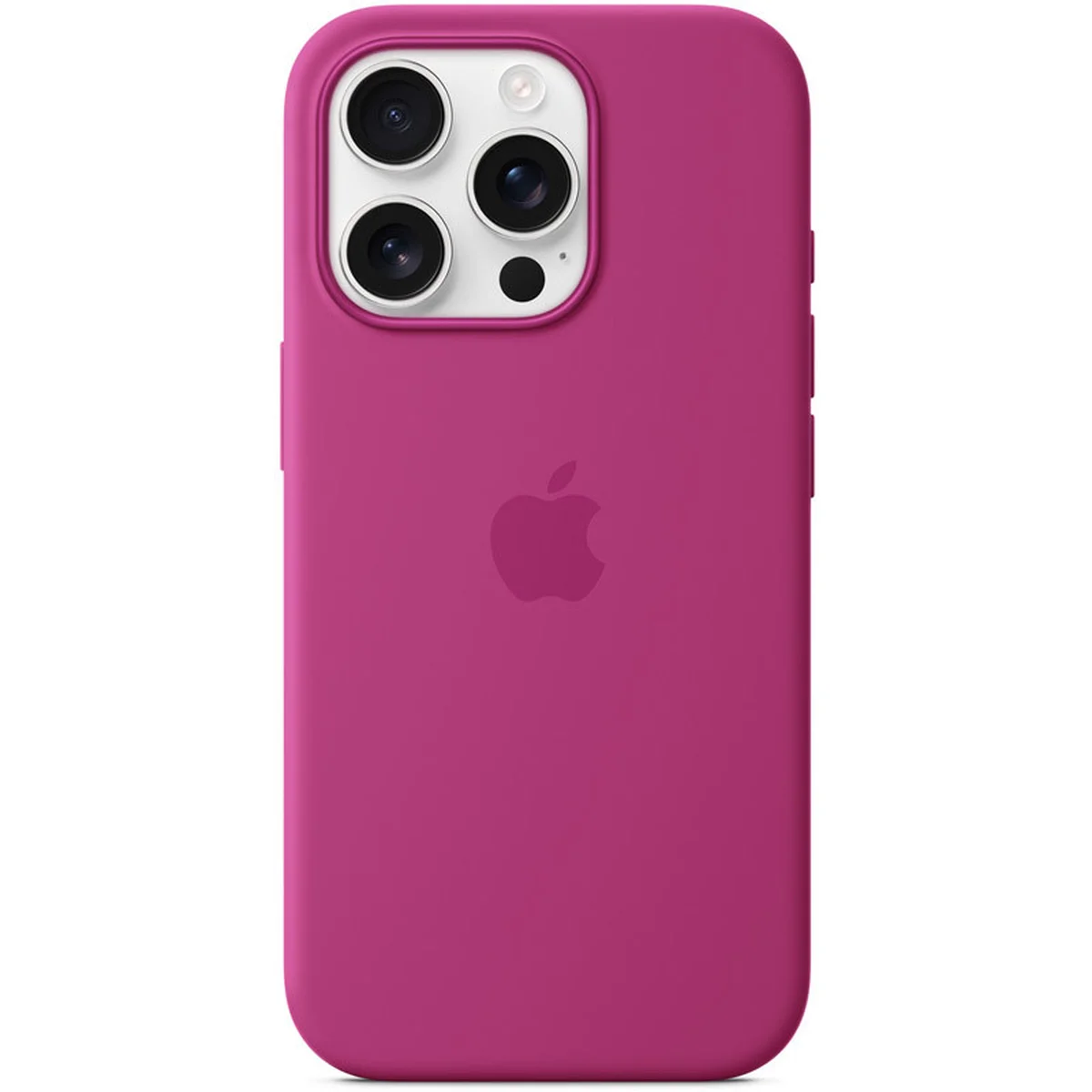 Чехол Silicone case (AAA) with Magsafe and Animation (button) для Apple iPhone 16 Pro Max (6.9") Fuchsia