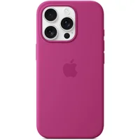 Чехол Silicone case (AAA) with Magsafe and Animation (button) для Apple iPhone 16 Pro Max (6.9") Fuchsia