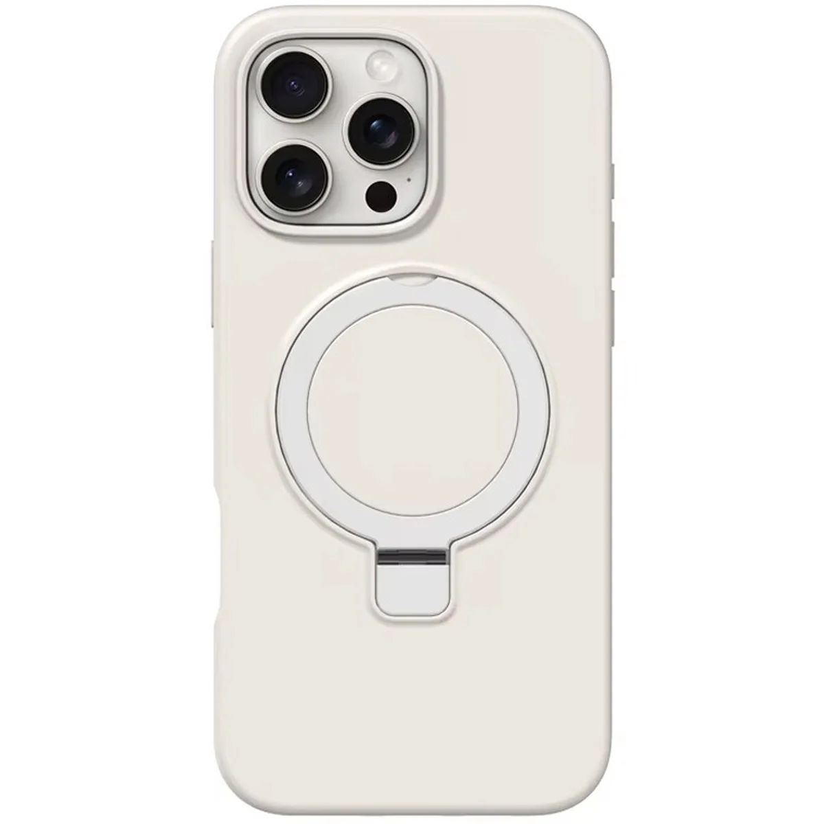 Чехол Silicone Case Full Protective NO LOGO with Ring для Apple iPhone 16 Pro Max (6.9") White