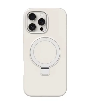Чехол Silicone Case Full Protective NO LOGO with Ring для Apple iPhone 16 Pro Max (6.9") White