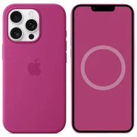 Чехол Silicone case (AAA) with Magsafe and Animation (button) для Apple iPhone 16 Pro Max (6.9") Fuchsia