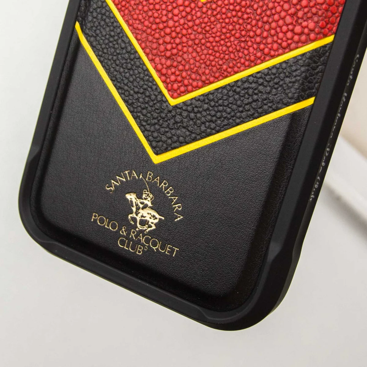 Кожаный чехол Polo Santa Barbara Barton для Apple iPhone 16 Pro Max (6.9") Black / Yellow