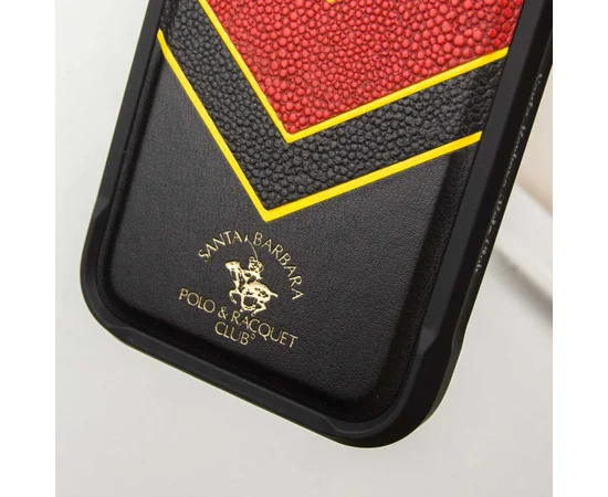 Шкіряний чохол Polo Santa Barbara Barton для Apple iPhone 16 Pro Max (6.9") Black / Yellow