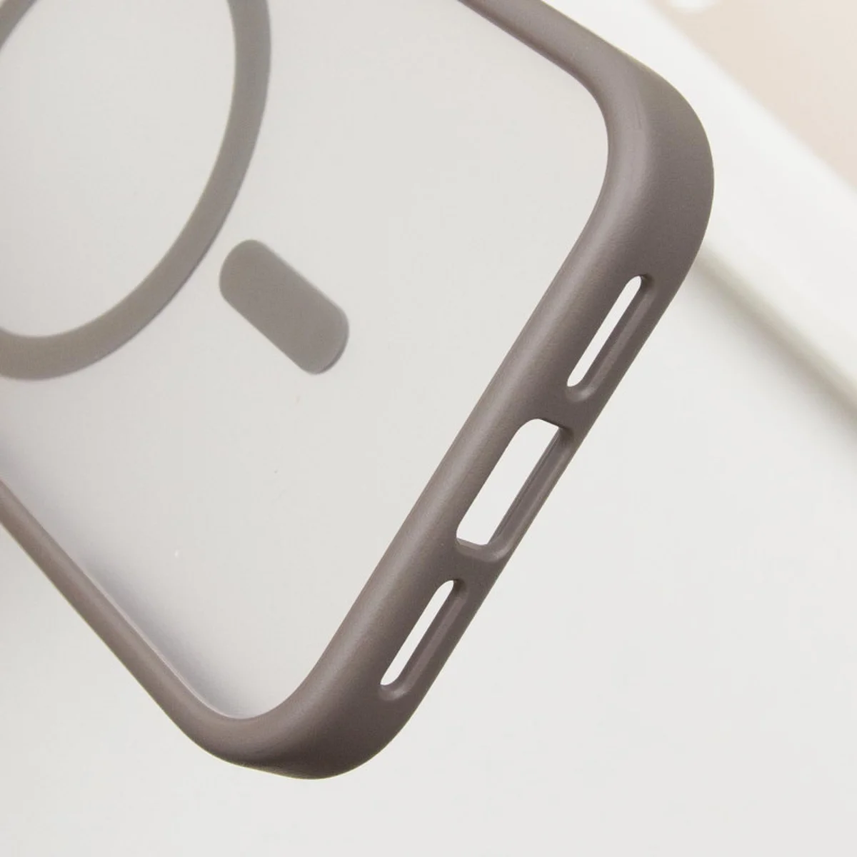 TPU+PC чехол Metal Buttons with MagSafe для Apple iPhone 16 Pro Max (6.9") Серый