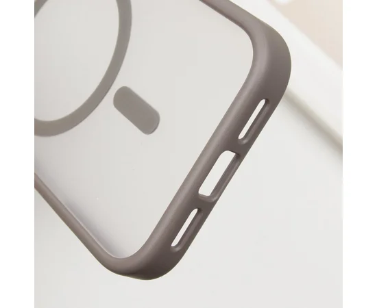 TPU+PC чохол Metal Buttons with MagSafe для Apple iPhone 16 Pro Max (6.9") Сірий