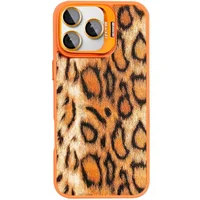 Чехол TPU+PC Wild Leopard with MagSafe and Lens для Apple iPhone 16 Pro Max (6.9") Orange