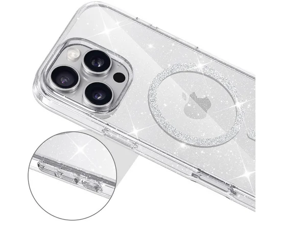 Чехол TPU Eclipse Sparkle (MagFit) для Apple iPhone 16 Pro Max (6.9") Clear