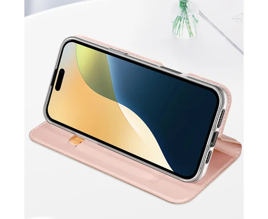 Чехол-книжка Dux Ducis с карманом для визиток для Apple iPhone 16 Pro Max (6.9") Rose Gold
