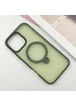 TPU+PC чехол Metal Buttons with MagSafe Colorful HQ Ring для Apple iPhone 16 Pro Max (6.9") Green