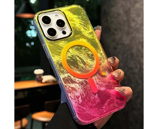 Чехол TPU Shiny Mountain (MagFit) для Apple iPhone 16 Pro Max (6.9") Yellow / Pink