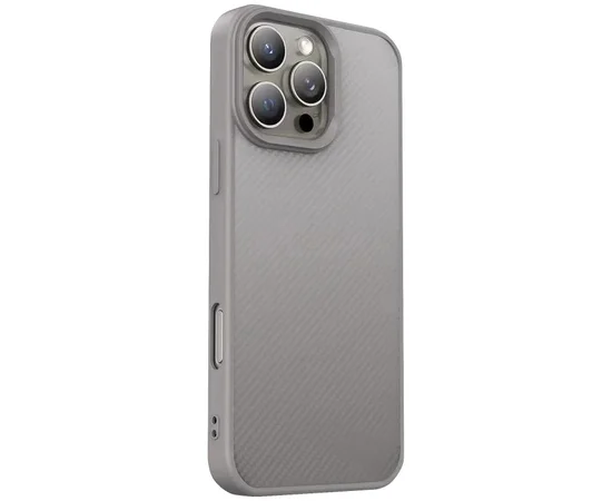 TPU чехол Carbon Protective with Magsafe для Apple iPhone 16 Pro Max (6.9") Grey