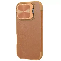 Кожаный чехол-книжка Nillkin Qin Prop для Apple iPhone 16 Pro Max (6.9") Brown