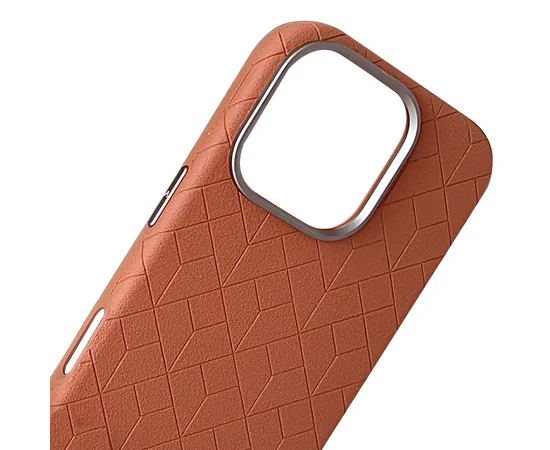 Кожаный чехол Carved with MagSafe для Apple iPhone 16 Pro Max (6.9") Orange