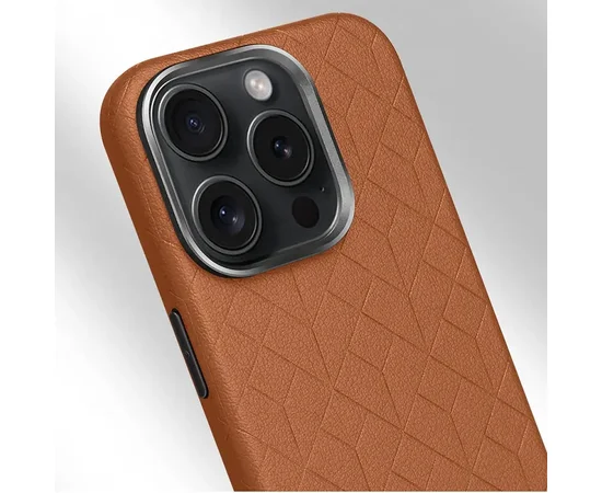 Кожаный чехол Carved with MagSafe для Apple iPhone 16 Pro Max (6.9") Orange