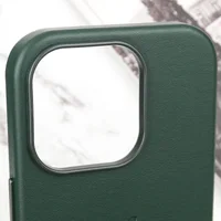 Кожаный чехол Leather Case (AAA) with MagSafe and Animation для Apple iPhone 16 Pro Max (6.9") Green