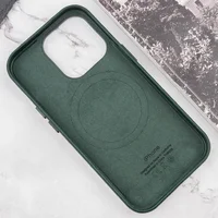 Кожаный чехол Leather Case (AAA) with MagSafe and Animation для Apple iPhone 16 Pro Max (6.9") Green