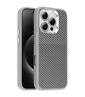 Чехол TPU+PC Carbon with MagSafe для Apple iPhone 16 Pro Max (6.9") Grey