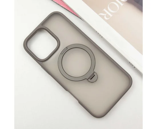 TPU+PC чехол Metal Buttons with MagSafe Colorful HQ Ring для Apple iPhone 16 Pro Max (6.9") Grey