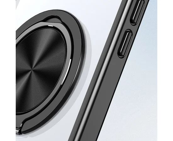 TPU+PC чехол Metal Ring with MagSafe для Apple iPhone 16 Pro Max (6.9") Черный