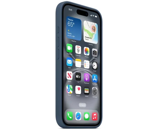 Чехол Silicone case (AAA) full with Magsafe and Animation для Apple iPhone 16 Pro Max (6.9") Denim