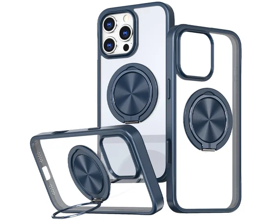 TPU+PC чохол Metal Ring with MagSafe для Apple iPhone 16 Pro Max (6.9") Синій