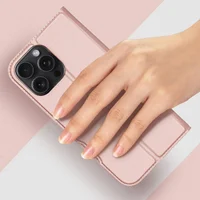 Чохол-книжка Dux Ducis з кишенею для візиток для Apple iPhone 16 Pro Max (6.9") Rose Gold