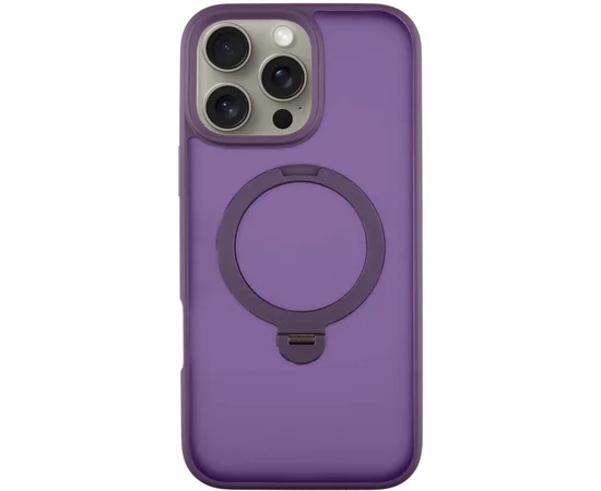 TPU+PC чехол Metal Buttons with MagSafe Colorful HQ Ring для Apple iPhone 16 Pro Max (6.9") Purple