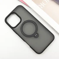 TPU+PC чехол Metal Buttons with MagSafe Colorful HQ Ring для Apple iPhone 16 Pro Max (6.9") Black