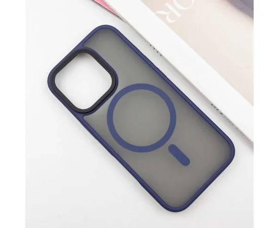 TPU+PC чохол Metal Buttons with MagSafe для Apple iPhone 16 Pro Max (6.9") Синій