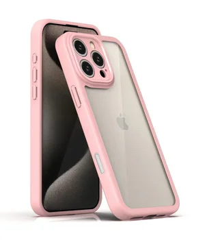 TPU чохол Transparent + Colour 1,5mm для Apple iPhone 16 Pro Max (6.9") Pink