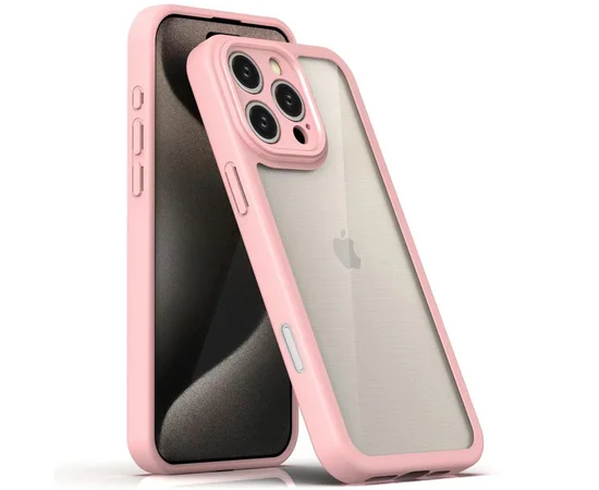 TPU чохол Transparent + Colour 1,5mm для Apple iPhone 16 Pro Max (6.9") Pink