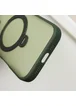 TPU+PC чехол Metal Buttons with MagSafe Colorful HQ Ring для Apple iPhone 16 Pro Max (6.9") Green
