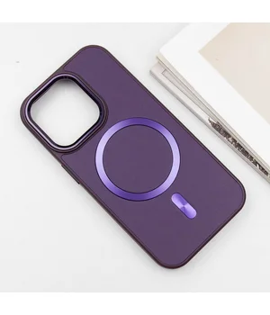 Кожаный чехол SnapCase with MagSafe для Apple iPhone 16 Pro Max (6.9") Dark Purple