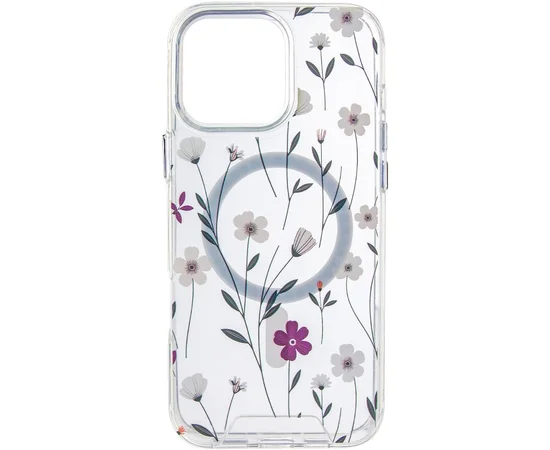 TPU+PC чехол Clear Garden with MagSafe для Apple iPhone 16 Pro Max (6.9") Cherry Petal