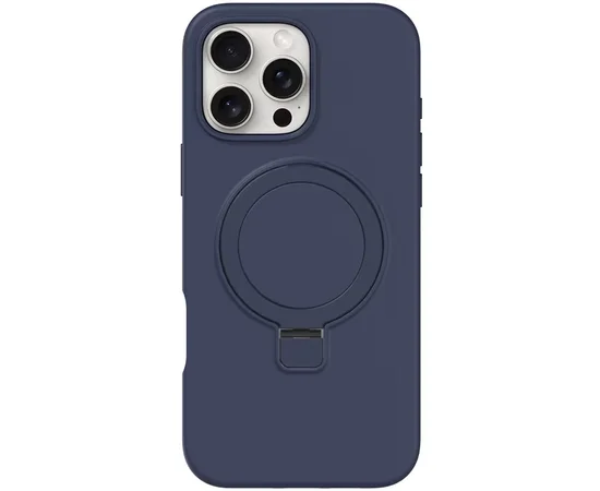 Чохол Silicone Case Full Protective NO LOGO with Ring для Apple iPhone 16 Pro Max (6.9") Dark Blue