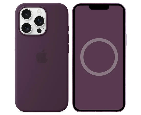 Чехол Silicone case (AAA) full with Magsafe and Animation для Apple iPhone 16 Pro Max (6.9") Plum